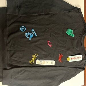 Cat & Jack Black Kids Jacket with Colorful Patches